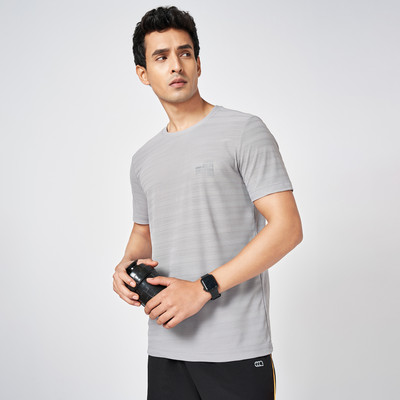 Ajile By Pantaloons Solid Men Round Neck Grey T-Shirt