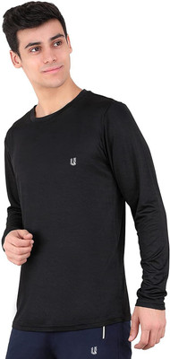 unbeatable Solid Men Round Neck Grey T-Shirt
