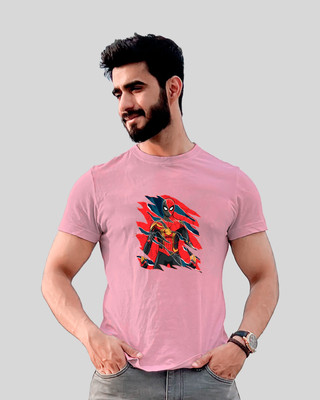 Jack Paris Printed Men Round Neck Pink T-Shirt