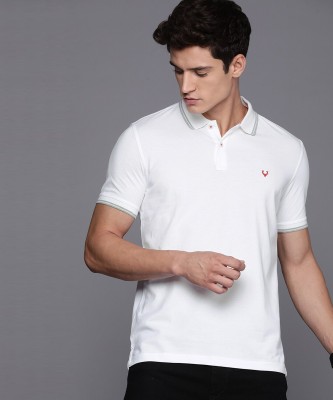 Allen Solly Solid Men Polo Neck White T-Shirt