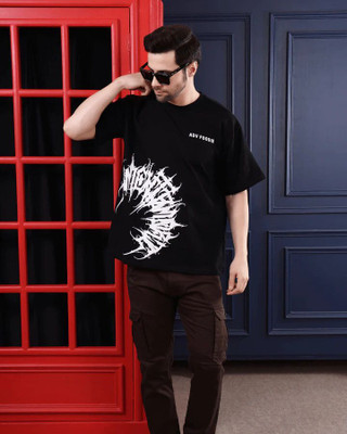 ADV FOODIE Printed Men Round Neck Black T-Shirt