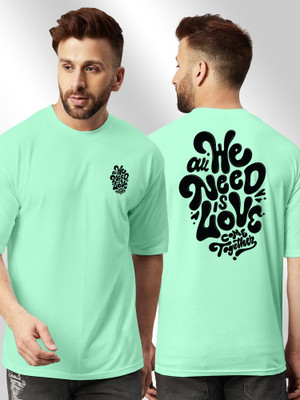 FTX Typography Men Round Neck Light Green T-Shirt