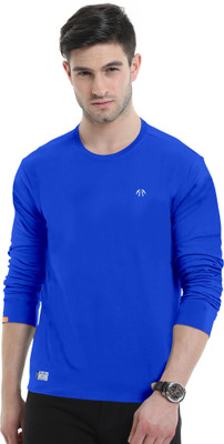 Trend Twisst Solid Men Round Neck Dark Blue T-Shirt