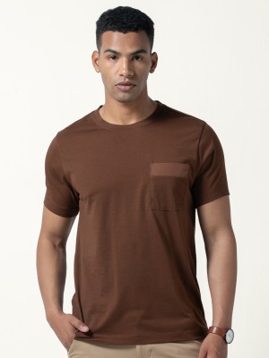 Damensch Printed Men Crew Neck Brown T-Shirt