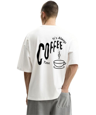 fashnobic Self Design Men Round Neck White T-Shirt