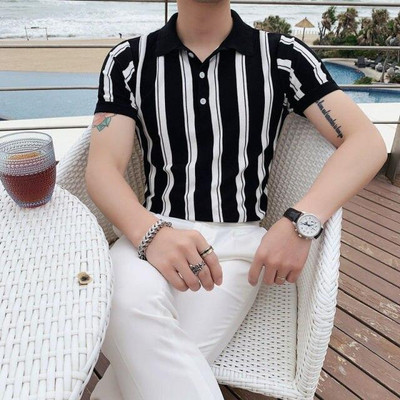 TANDUL Striped Men Polo Neck Multicolor T-Shirt