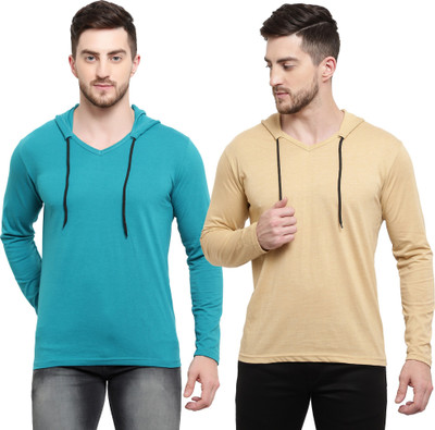 Tresna Fab Solid Men Hooded Neck Multicolor T-Shirt
