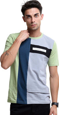 Estilocus Solid Men Round Neck Green T-Shirt