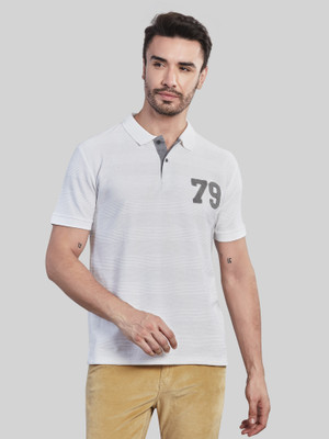 BE POSITIVE Solid Men Polo Neck White T-Shirt