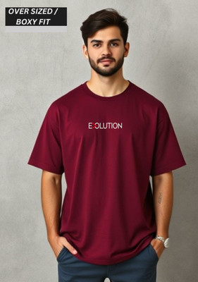 UrGear Typography Men Round Neck Maroon T-Shirt