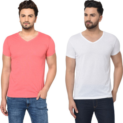 Tresna Fab Solid Men V Neck Multicolor T-Shirt