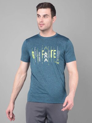 Force NXT Printed Men Round Neck Blue T-Shirt