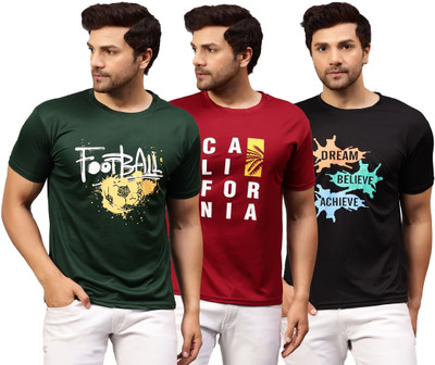 Garmin Printed Men Round Neck Multicolor T-Shirt