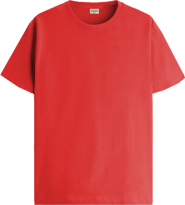 ADRO Solid Men Round Neck Red T-Shirt