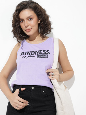 Roadster Printed Women Round Neck Green T-Shirt