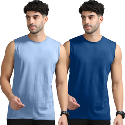 Moordale Solid Men Round Neck Blue, Dark Blue T-Shirt