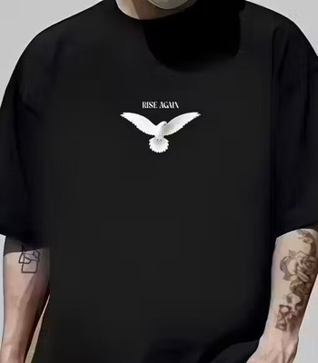 FabryKa Printed, Solid Men Round Neck Black T-Shirt