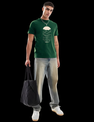 RAN ELEVEN COMPANY Graphic Print Men Round Neck Green T-Shirt