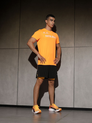 PUMA Printed Men Crew Neck Orange T-Shirt