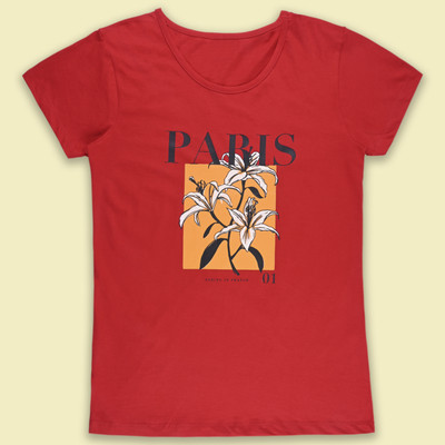Wishkaro Graphic Print Women Round Neck Red T-Shirt