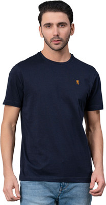 RED TAPE Solid Men Round Neck Dark Blue T-Shirt
