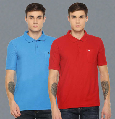 Dollar Solid Men Polo Neck Multicolor T-Shirt