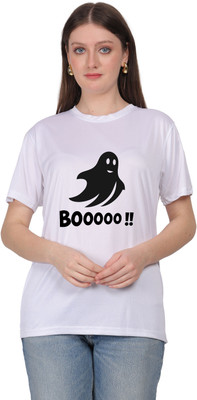 BOOOSTAM PRODUCT Graphic Print Women Round Neck White T-Shirt