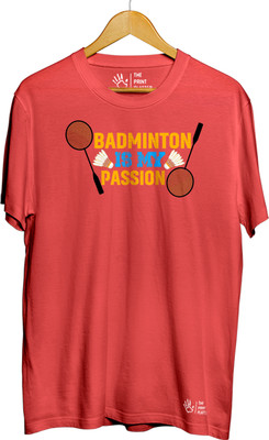 THE PRINT PLATTER Graphic Print Men Round Neck Red T-Shirt