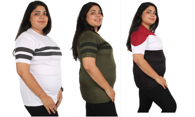 Oishee Printed Women Round Neck Multicolor T-Shirt