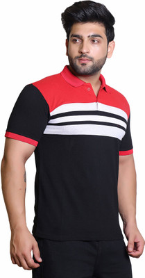 Greeks and turks Striped Men Polo Neck Multicolor T-Shirt