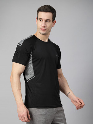 HRX by Hrithik Roshan Colorblock Men Round Neck Black T-Shirt
