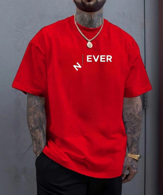 BLOSSOMTRADER Printed Men Round Neck Red T-Shirt