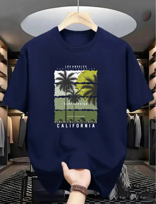 Magneto Printed Men Round Neck Dark Blue T-Shirt