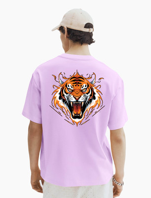 BubbleTwyst Printed Women Round Neck Purple T-Shirt