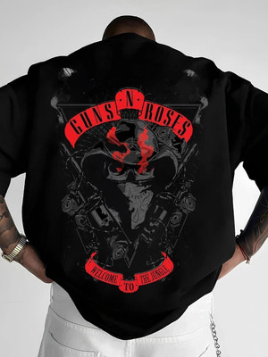 HADAR Self Design Men Round Neck Black T-Shirt