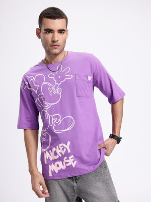 Kook N Keech Disney Printed Men Round Neck Beige T-Shirt