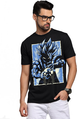 BROTEES Printed Men Round Neck Black T-Shirt