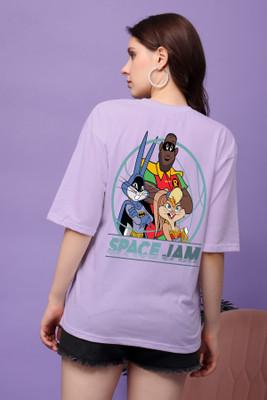 CORSICA Printed Women Round Neck Purple T-Shirt