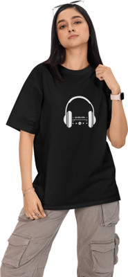 Jvthreads Graphic Print Women Round Neck Green T-Shirt