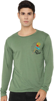 MOON IN Printed Men Round Neck Green T-Shirt