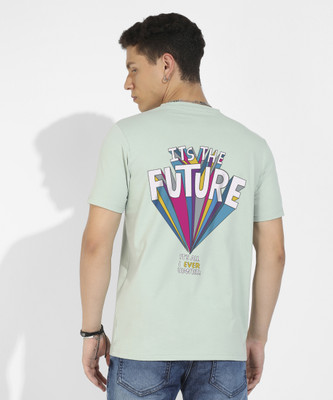 CAMPUS SUTRA Typography Men Round Neck Green T-Shirt