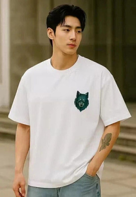 SAM COLLECTIONN Printed Men Round Neck White T-Shirt