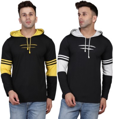 HIGHLANCE Colorblock Men Hooded Neck Multicolor T-Shirt