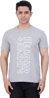 Ting Tony Printed, Typography Men Round Neck Grey T-Shirt