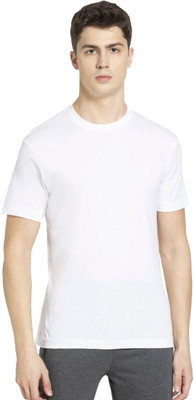 JOCKEY Solid Men Round Neck White T-Shirt