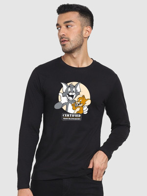 BEWAKOOF Printed Men Round Neck Black T-Shirt