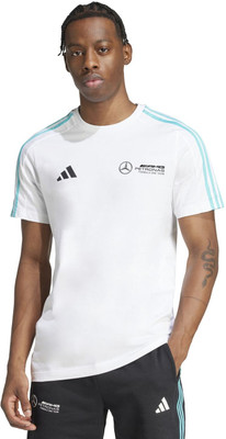 ADIDAS Printed Men Round Neck White T-Shirt