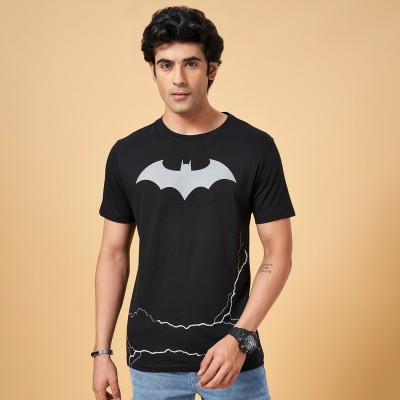 SF Jeans by Pantaloons Printed Men Round Neck Black T-Shirt