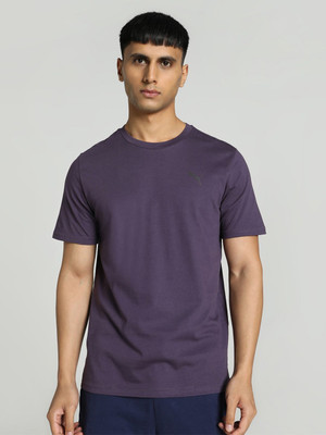 PUMA Solid Men V Neck Blue T-Shirt