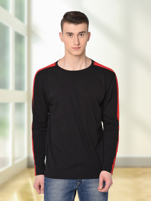 UNICUS APPAREL Colorblock Men Round Neck Black, Red T-Shirt